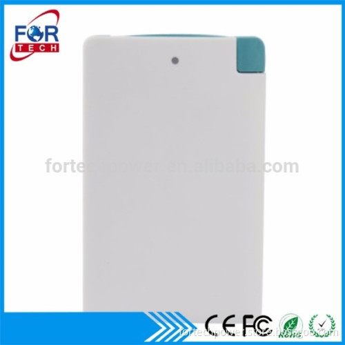 2017 Ultra slim power bank for mi 2000mah smart power bank with USB micro cable for business gift